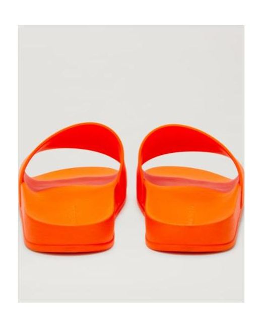Palm Angels Orange Logo Embossed Slides for men