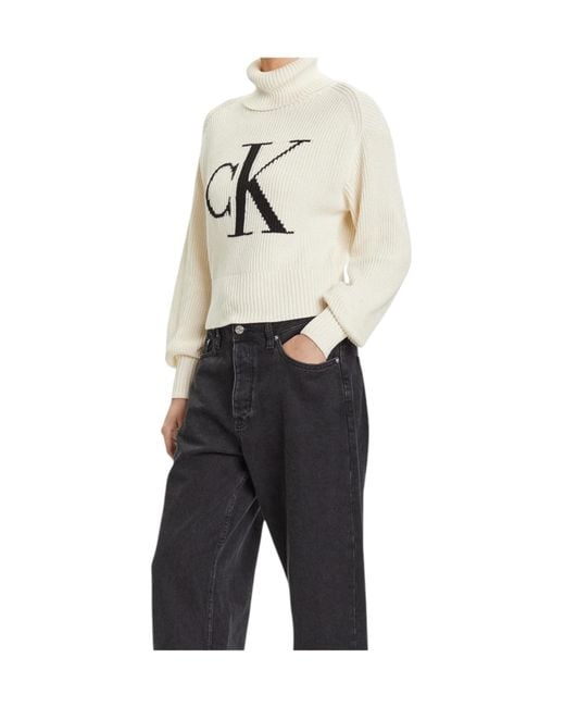 Calvin Klein White Turtleneck Sweater
