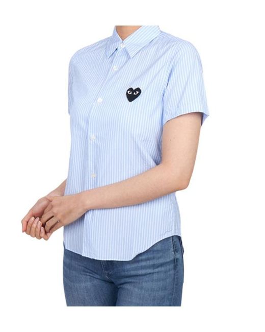 Comme des Garçons Blue Short Sleeve Shirt