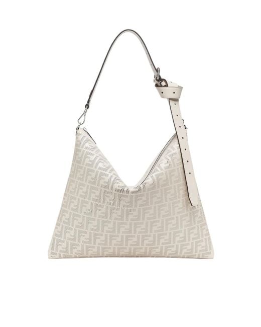 Fendi White After Ff Motif Shoulder Bag for men