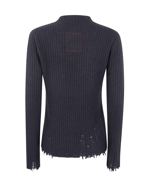 Uma Wang Blue Long Sleeve Crewneck Jumper