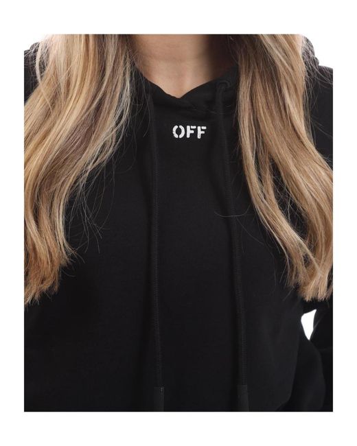 Off-White c/o Virgil Abloh Black Off Stamp Cropped Hoodie