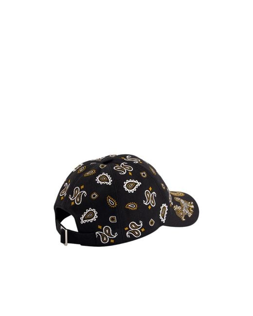 Ferragamo Black Baseball Cap With A Tiger Pattern