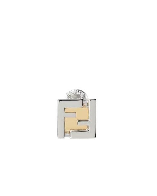 Fendi White Ff-Motif Earring for men