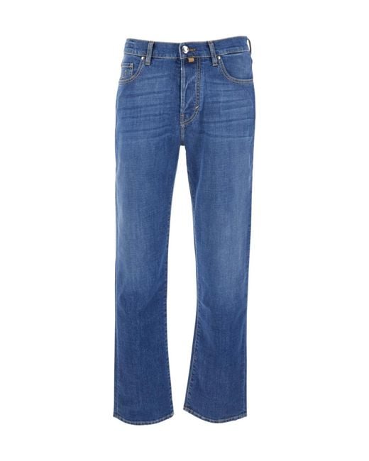 Jacob Cohen Blue Edo Logo Patch Jeans for men
