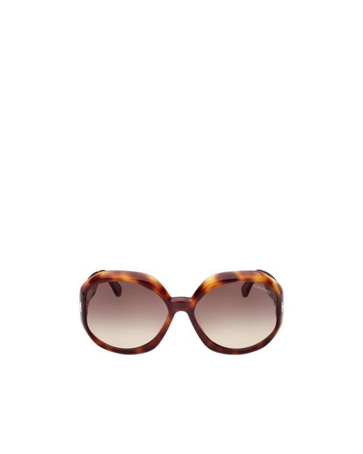 Tom Ford Pink Tortoiseshell Oval-Frame Sunglasses