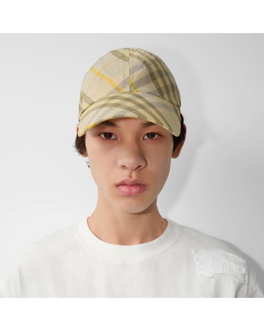Burberry Natural Check Printed Baseball Cap for men