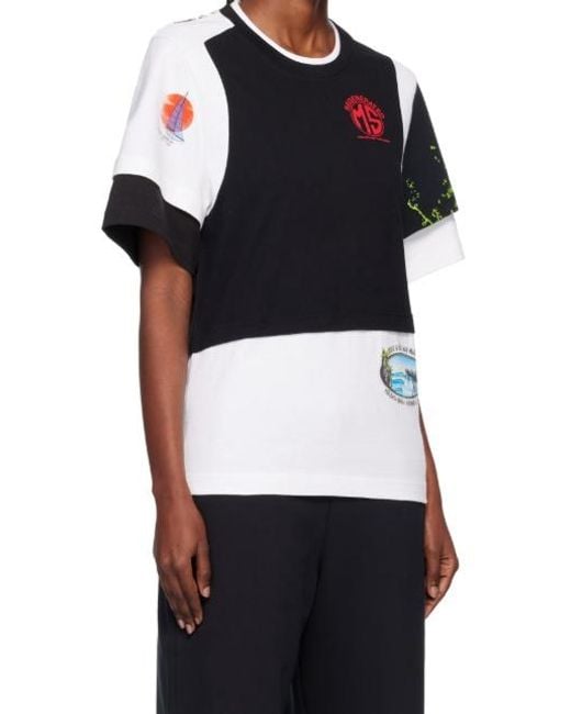 MARINE SERRE Black Graphic Printed Crewneck T-Shirt for men