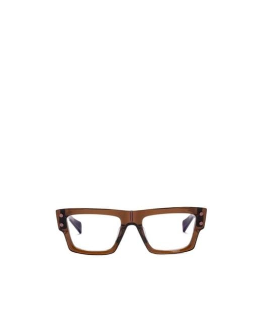 Balmain White Square-Frame Glasses for men