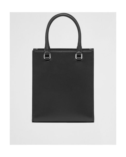 Prada Black Leather Logo Todd Handbag
