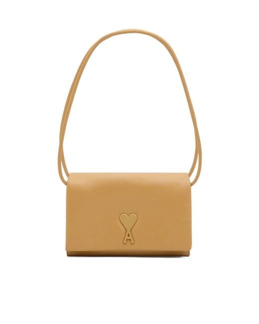 AMI Metallic Voulez-Vous Logo-Appliqué Clutch Bag