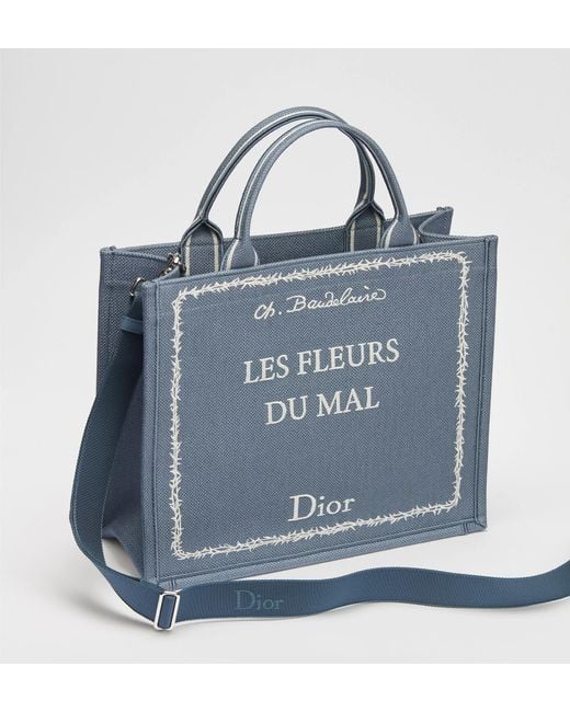 Dior Blue Medium Book Tote With Strap for men