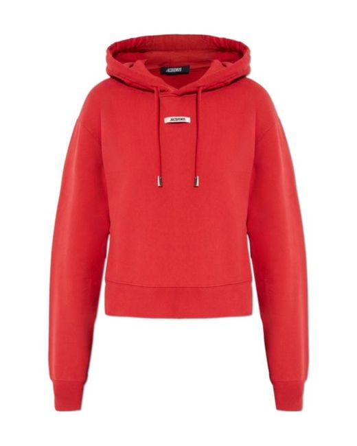 Jacquemus Red The Gros Grain Drawstring Hoodie