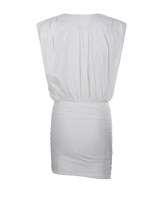 Amazuìn Gray Candice Draped Mini Dress