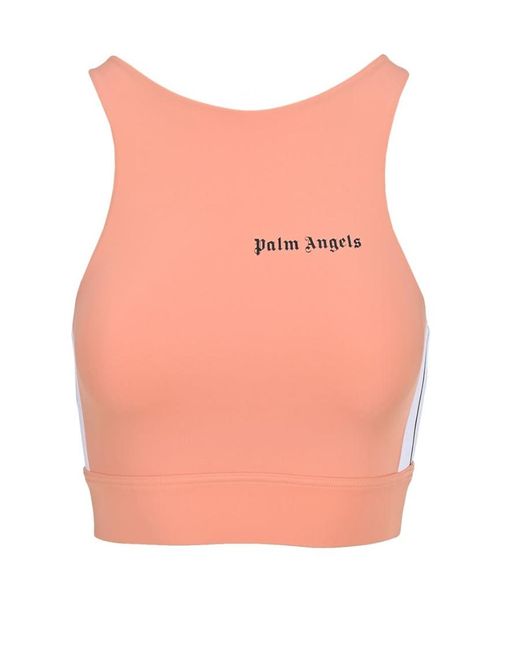 Palm Angels Pink Side-Stripe Sports Bra