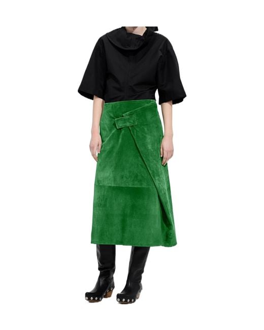 Bottega Veneta Green Zipper Skirt