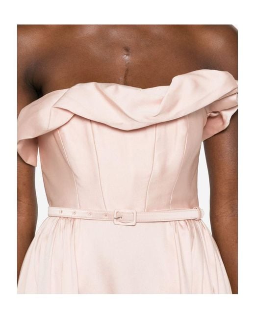 Roland Mouret Pink Ruffle Midi Dress
