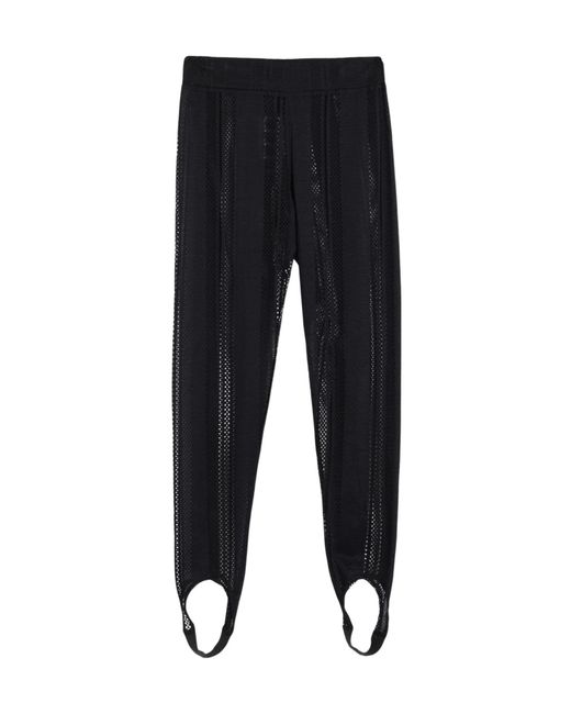 Ganni Black Perforated Casual Trouser