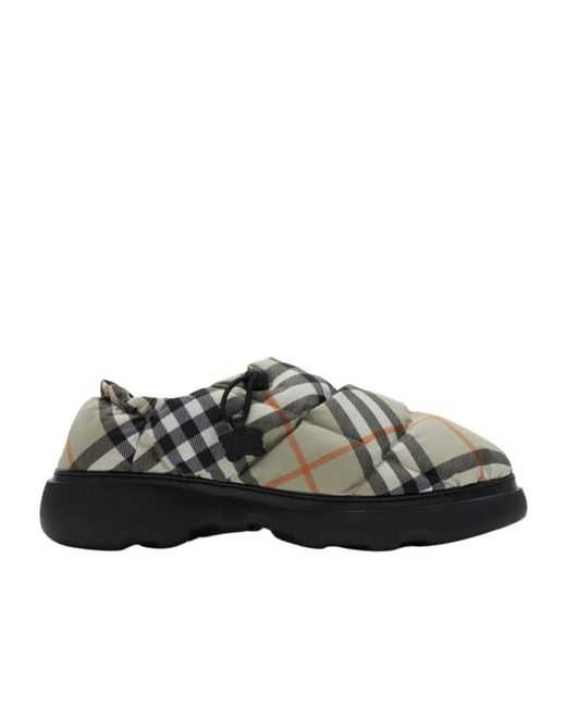 Burberry Multicolor Check Pattern Drawstring Pillow Mules for men