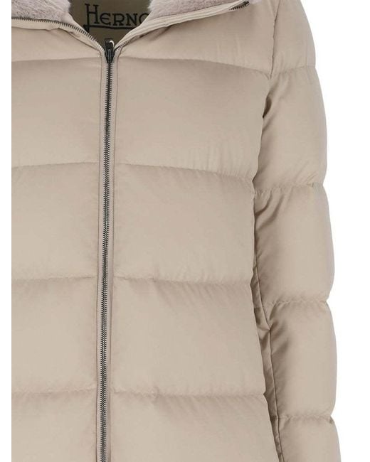 Herno Natural Quilted Zipped Jacket
