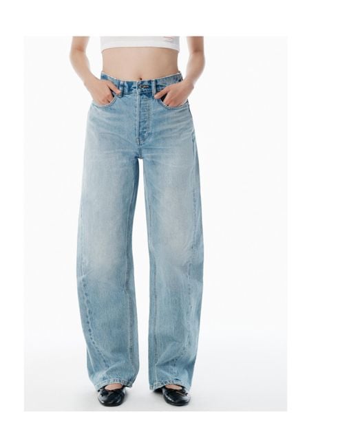 Alexander Wang Blue Mid-Waisted Wide-Leg Jeans