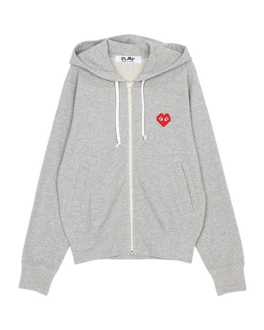 COMME DES GARÇONS PLAY Gray Hooded Zip-Up