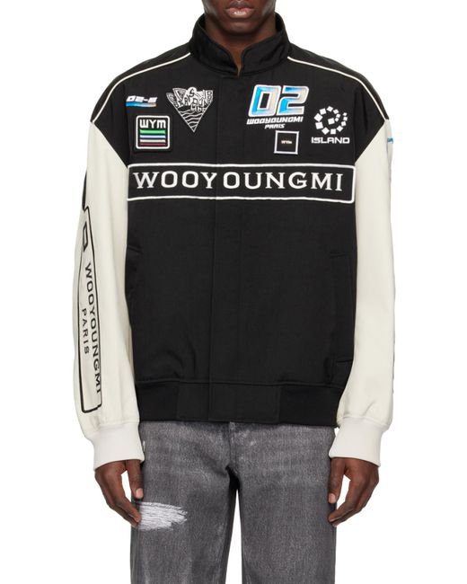 Wooyoungmi Black Long-Sleeved Zipper Casual Jacket for men