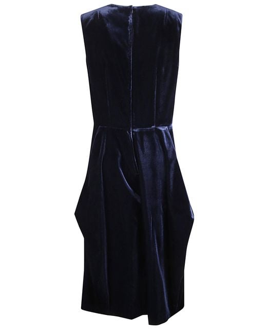 Comme des Garçons Blue Comme Des Garçons Velvet Sleeveless Jumpsuit