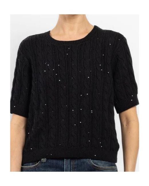 FRAME Black Sequined Sweater