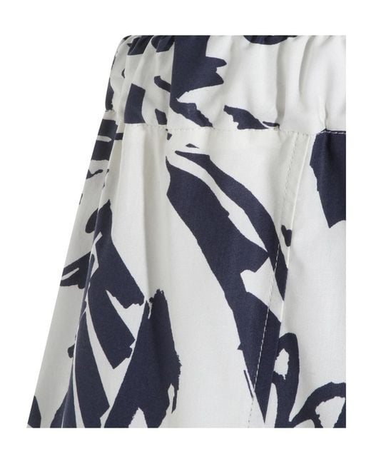 Antonelli White Printed Midi Skirt