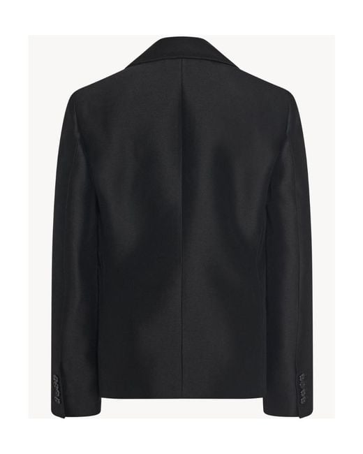 The Row Black Single-Breasted Wool Blazer