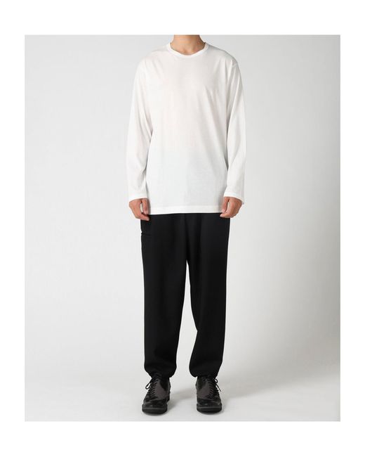 Yohji Yamamoto White Soft Single Jersey Round Neck Ls Tee for men