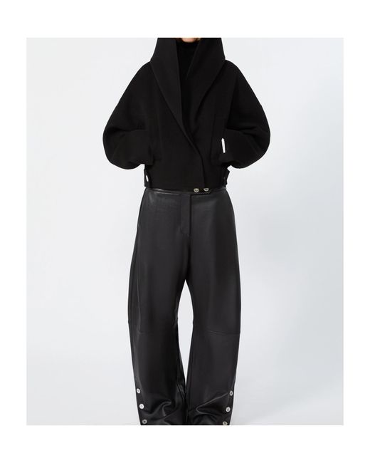 Sportmax Black Idoneo Cropped Hooded Jacket