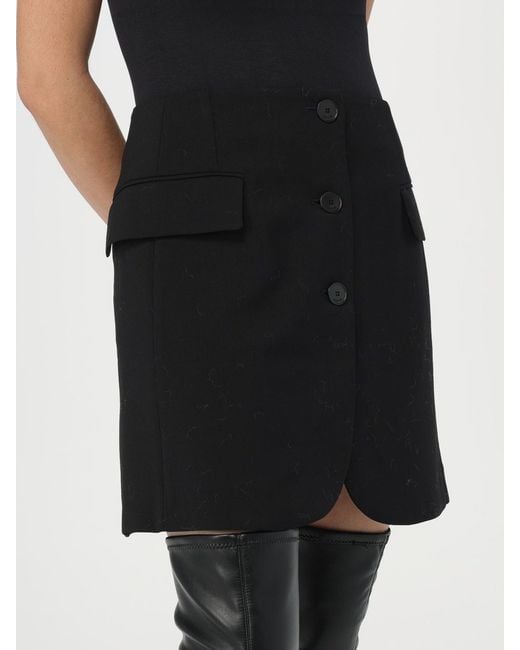 Lanvin Black Button-Detailed Tailored Mini Skirt