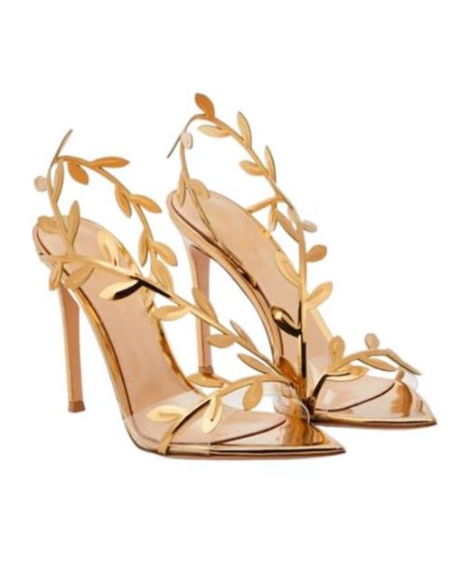 Gianvito Rossi Metallic Transparent Splicing High Heels
