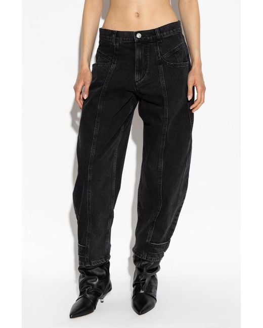 Isabel Marant Black Leja Tapered Jeans