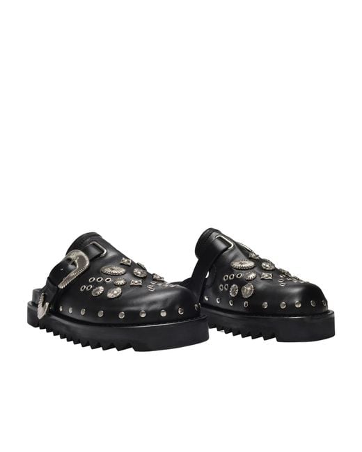 Toga Virilis Black Embellished Clogs for men