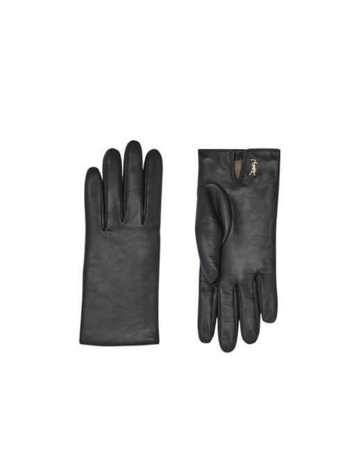 Saint Laurent Black Cassandre Short Gloves