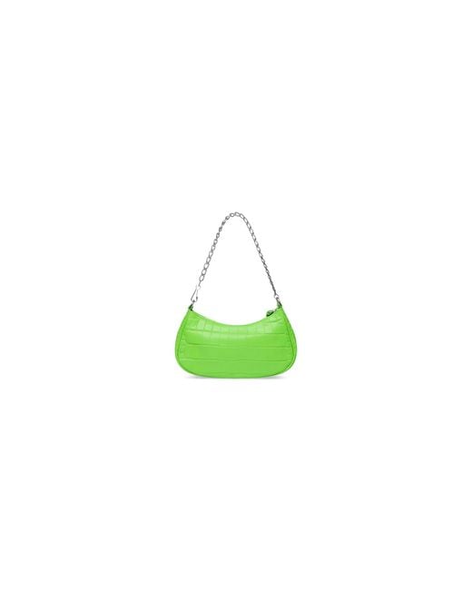 Balenciaga Le Cagole Mini Bag With Chain Crocodile Embossed In Bright Green