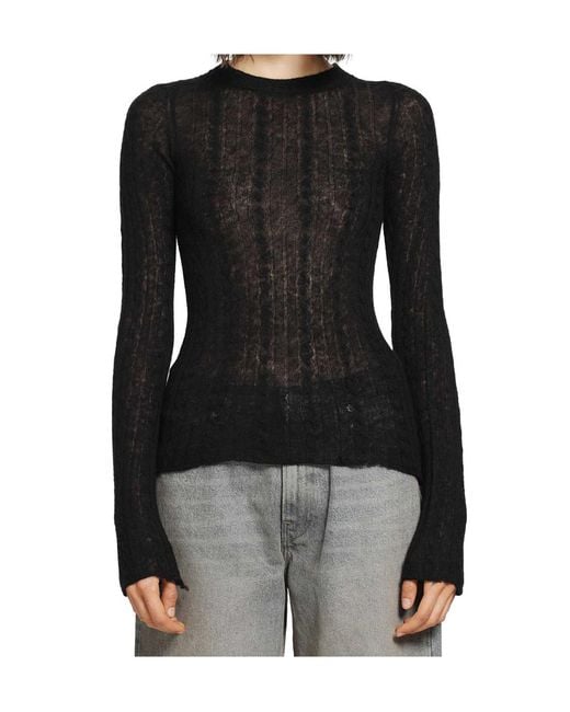 Haikure Black Sey Semi-Sheer Knitwear