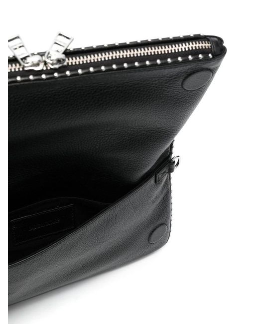 Zadig & Voltaire Black Stud-Embellished Chain-Linked Shoulder Bag