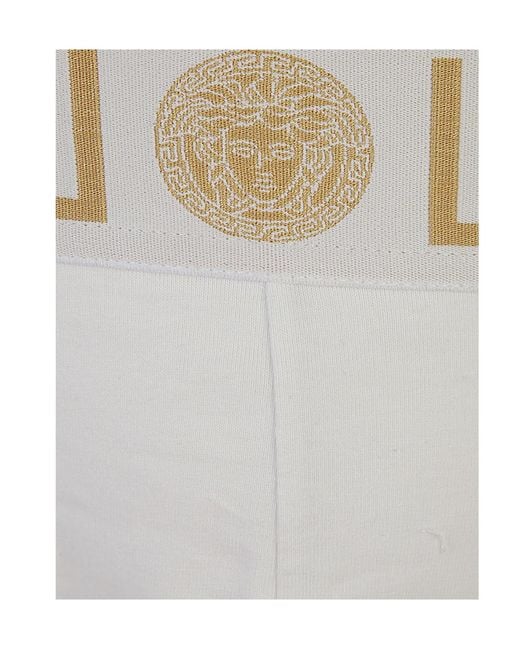Versace White Greca Border Stretched Jockstrap for men