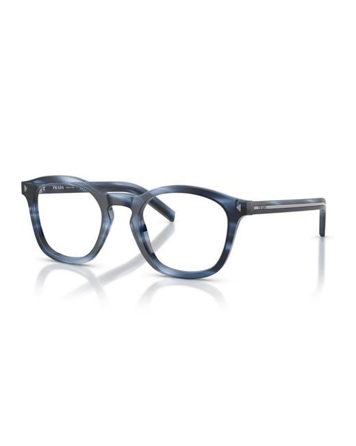 Prada White Eyewear Oval Frame Glasses for men