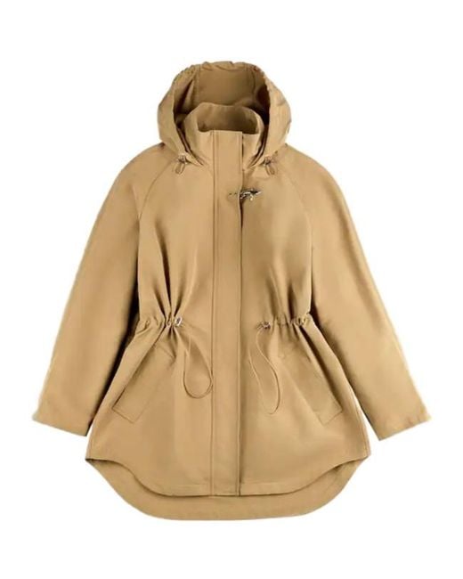 Fay Natural Drawstring Hooded Jacket