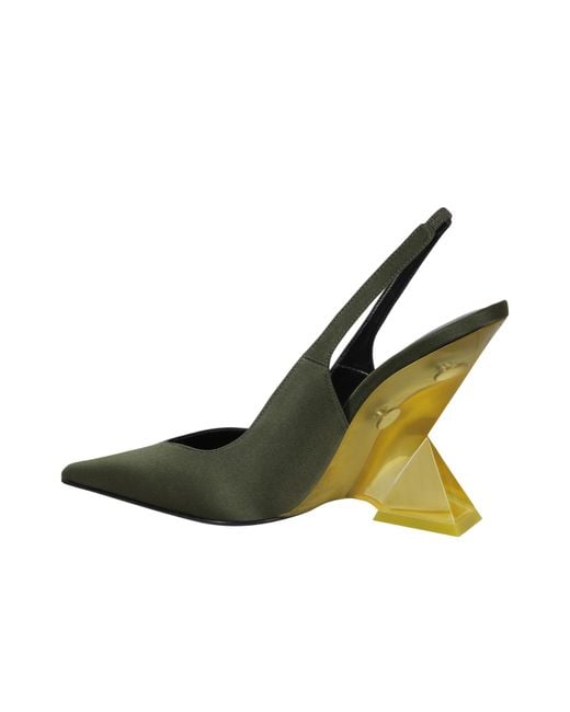 The Attico Green Pointed-Toe High-Heeled Sandals