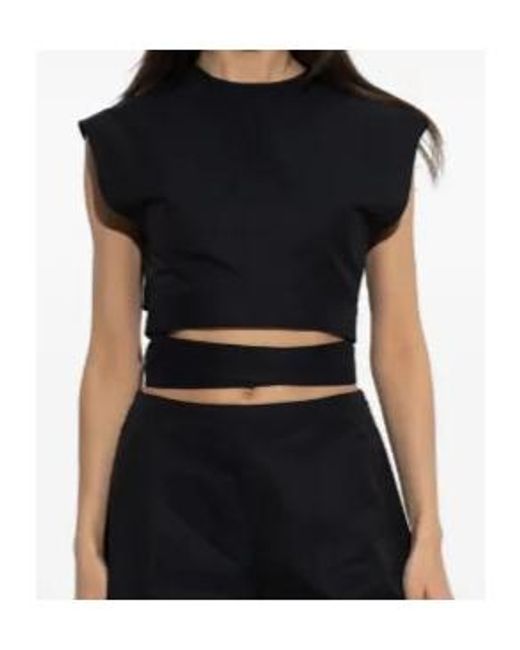 Alaïa Black Alaïa Wrapped Cropped Top