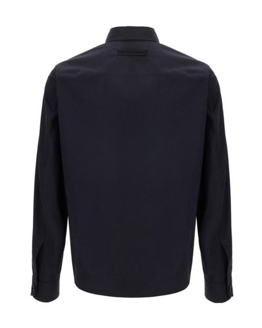 Zegna Blue Flap-Pocket Shirt Jacket for men