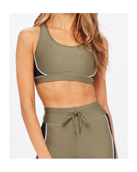 The Upside Green Track Georgia Racerback Sports Bra