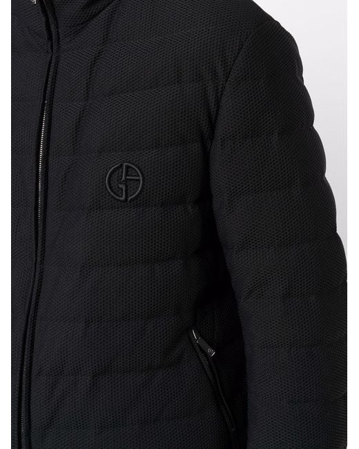 Giorgio Armani Black Padded Zip-Up Down Jacket for men
