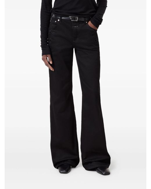 Closed Black Embroidered High-Rise Jeans